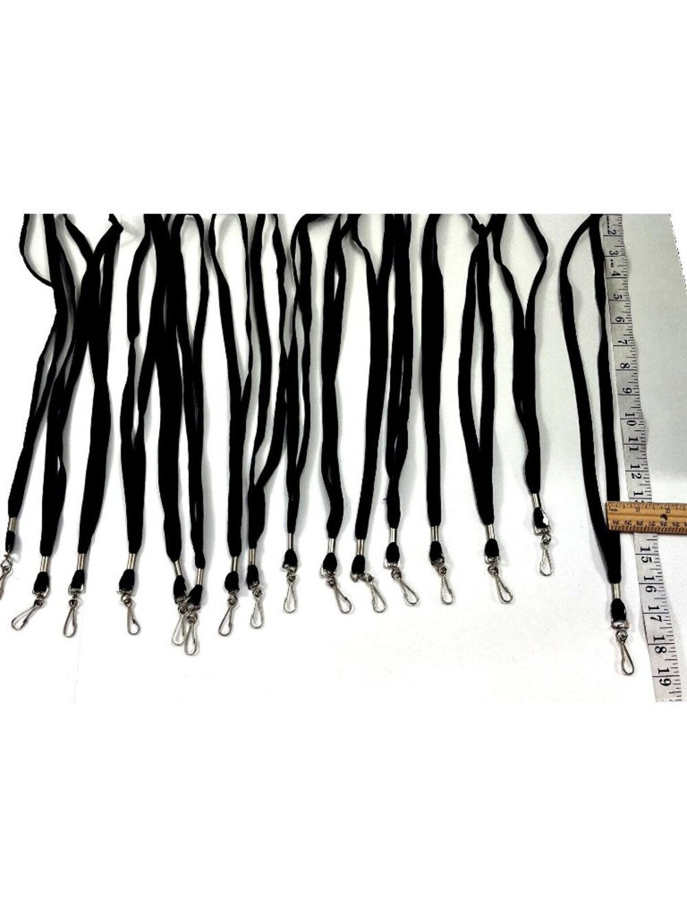 Bulk Pack Of 15 Black Lanyards With Metal Swivel Hooks - 17 Inch Length For ID B